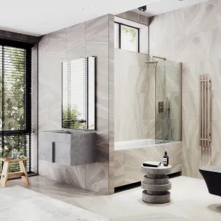 Шторка на ванну MaybahGlass MGV-597-2 50см бронза